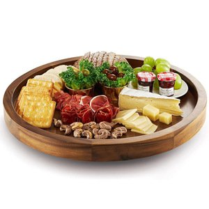 18x1.6 Inch Low Moq <b>Wooden</b> <b>Turntable</b> Lazy Susan Organizer for Countertop Acacia Wood Swivel Tray for Spices Pantry Storage - Product Image 1