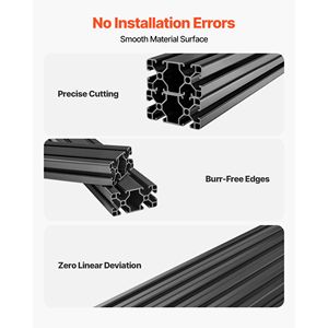 2 Pezzi Profilo in Alluminio 4080 da 19,69 Pollici (500mm) con Scanalatura a T, Standard Europeo, Anodizzato, Guida Lineare ad Alta Resistenza per LED - Product Image 3
