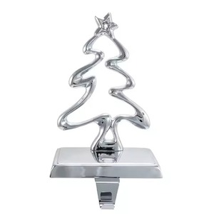Durable Quality Metal Christmas Tree <b>Stocking</b> <b>Holder</b> For Fireplace Mantle Vintage Style Brown Iron Tree <b>Stocking</b> Hanger On Sale - Product Image 3
