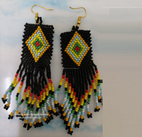 Boucles d'oreilles en perles de rocaille bohème fabriquées à la main macramé glands colorés à la mode motif de boule de femmes diamant perle cadeau de mariage principal