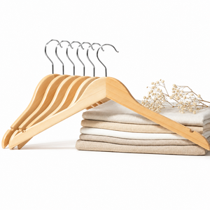 Perchas de Madera Maciza de Primera Calidad, Ecológicas y Antideslizantes, con Logotipo Personalizado, para Exhibición de Ropa en Tiendas y Supermercados, Venta al Por Mayor de Fábrica - Product Image 2