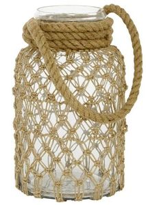 Lanterne classique en bois et corde, luminaire suspendu décoratif intemporel pour la décoration traditionnelle de la maison - Product Image 3