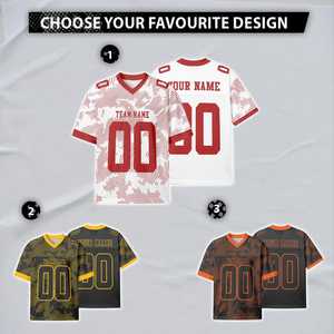 เสื้อฟุตบอลสั่งทำพิเศษ สีขาว-แดง ออกแบบได้ตามต้องการ พร้อมชื่อ หมายเลข และโลโก้ทีม ผลิตจากโพลีเอสเตอร์ 100% ระบายอากาศได้ดี เป็นมิตรต่อสิ่งแวดล้อม สำหรับผู้ชายและผู้หญิง - Product Image 1