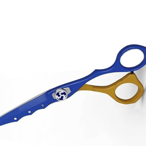 Ciseaux de barbier en acier inoxydable allemand faits à la main en aluminium bleu, outil de coiffure pour droitiers - Product Image 6