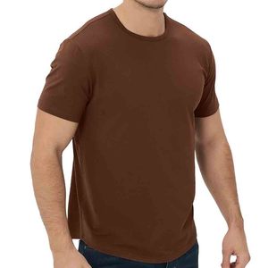 Camisetas clásicas de corte moderno con cuello redondo para hombre, camiseta de algodón suave, camiseta lisa con cuello redondo, camisetas ligeras y cómodas - Product Image 2