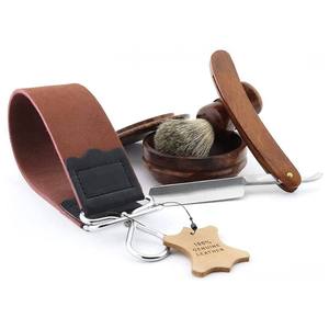 Kit de rasoir droit en bois - Rasoir de barbier pour l'entretien de la barbe - Coffret cadeau de rasage parfait avec logo - Vente flash - Product Image 3
