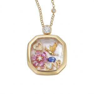 Floating Locket Necklace Gold Brass DIY <b>Memory</b> Charm Pendant Wholesale - Product Image 6
