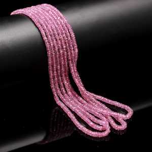 Cuentas de Zafiro Rosa Natural Facetadas en Forma de Rondelle, Calidad AAA+, 3mm, Hilo de 16 Pulgadas para Fabricación de Joyas, Venta al Por Mayor, Marca Lustre - Product Image 1