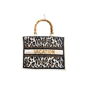 Sac fourre-tout en toile perlée avec une poignée en bambou faite à la main, doté d'un grand ouverture large personnalisable pour les fans de sport - Product Image 6