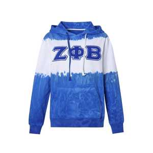 Sweat à capuche tie-dye Zeta Phi Beta avec broderie chenille, vêtements de sororité grecque, unisexe, coton premium - Product Image 1