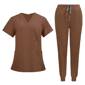 Wholesale Medical <b>Scrubs</b> 75 Polyester 19 Viscose 6 Spandex Healthcare Uniforms Hospital Workwear Custom Logo - Product Image 5