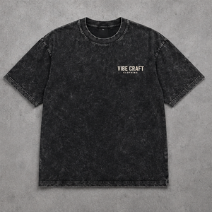Camiseta Oversize Tie Dye para Hombre Vibe Craft, Manga Corta, Cuello Redondo, Estilo Urbano, Algodón Jersey Transpirable, Estampado de Letras Negras - Product Image 5