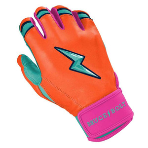 Guantes de Bateo de Béisbol y Sóftbol Personalizados para Hombre, Color Naranja Aqua, Doble Refuerzo en la Palma, Ambidiestros, Puño Corto, Cuero Cabretta Premium - Product Image 6
