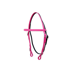Harnais pour cheval en cuir PU rose avec garniture et boucles métalliques - Product Image 1
