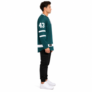 เสื้อฮอกกี้น้ำแข็ง โพลีเอสเตอร์ 100% สำหรับผู้ใหญ่ ไซส์พลัส ยูนิเซ็กซ์ แขนยาว ระบายอากาศได้ดี ซับเหงื่อ สำหรับฤดูหนาว สีพื้น ด้านหน้า - Product Image 4