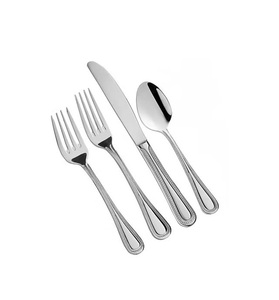 Ensemble de couverts 4 pièces en acier inoxydable, finition miroir, design moderne, pour usage domestique et hôtelier, prix abordable, comprenant fourchette, couteau et cuillère - Product Image 4