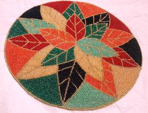 Best Selling Handmade Beaded <b>Placemat</b> Decorative Table Mat Elegant <b>Glass</b> Bead Handicraft For Dining Table Home for Sale - Product Image 4