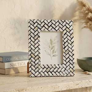 HANDICRAFTS ZONE HCZ-44 Elegant Mother Pearl Inlay Wood Hand Carved Lightweight Full Color Decorative Vertical Wall <b>Mount</b> <b>Frame</b> - Product Image 2