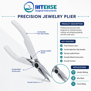 Pince à bec de chat professionnelle pour bijoux, à mâchoires dentelées de précision, à ressort, avec poignée ergonomique - Product Image 2