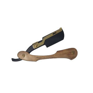 Rasoir droit pliant noir professionnel de haute qualité personnalisable en acier inoxydable pour barbier, couteau de rasage à lame unique - Product Image 5