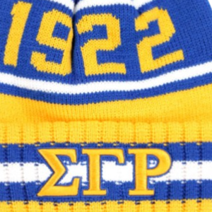 หมวกบีนนี่ไหมพรมปักลายตัวอักษรกรีก 3 มิติ Sigma Gamma Rho ปี 1922 สีน้ำเงิน สำหรับผู้หญิง หมวกไหมพรมอุ่นสำหรับฤดูหนาว ปักลายตามสั่ง - Product Image 6