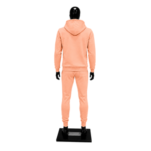 Men Peach Tracksuit Custom Printed Pullover <b>Hoodie</b> Jogger Pants Set Casual Streetwear Fleece Sportswear <b>Gym</b> Training Outfit Sale - Product Image 2