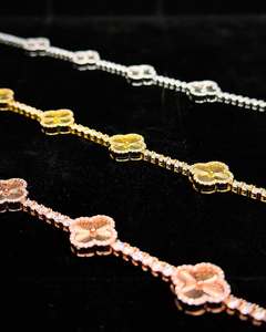 Luxury Women's 925 Silver 18K Gold Plated Rhodium Plated Moissanite Flower Chain <b>Bracelet</b> Trendy Everyday Wear Jewelry - Product Image 5