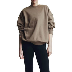 Sweat-shirt décontracté personnalisé pour femme, style streetwear, hiver, épaules tombantes, imprimé en relief, coupe oversize, 100% coton molletonné, séchage rapide - Product Image 1