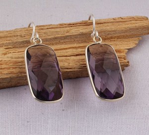 Wholesale Natural Amethyst 925 <b>Sterling</b> <b>Silver</b> <b>Dangle</b> <b>Earrings</b> February Birthstone Purple Gemstone Drop <b>Earrings</b> High Quality - Product Image 4