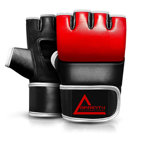 Gants d'entraînement en cuir pour MMA avec sangles de poignet réglables à scratch, personnalisables pour le grappling et le kickboxing - Product Image 1