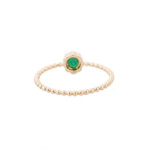 Anillo de Oro Amarillo de 14K con Esmeralda Redonda para Mujer - Product Image 4