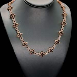 Nueva Cadena Cubana de Lujo para Hombre, Estilo Rapper, con Incrustaciones de Plata 925 y Moissanita VVS1 Certificada, Diseño Infinity Miami Clover, Regalo - Product Image 1