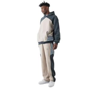 Chándal de talla grande para hombre, ropa de calle personalizada, Sudadera con capucha de gran tamaño con mangas raglán y pantalones de chándal con logotipo, fabricación de forro polar - Product Image 1