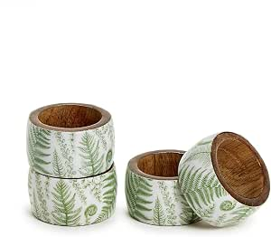 Anneaux de serviette classiques en bois émaillé peints à la main, écologiques, uniques, pour la décoration de table de Noël, mariages, fêtes, dîners - Product Image 4