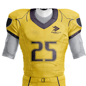 Uniformes de fútbol americano para jóvenes con diseño personalizado OEM, transpirables, con mangas cortas, conjuntos de uniformes de fútbol americano a bajo precio. - Product Image 2