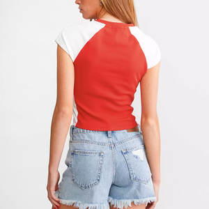 Camisetas cortas para mujer a precio razonable en venta, camisetas cortas para mujer con etiqueta privada personalizada, camisetas cortas para mujer más vendidas - Product Image 2