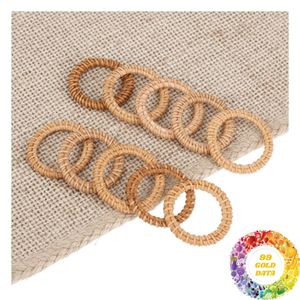 Natural Woven Rattan Napkin Ring Handmade Coastal Table Accessory for Rustic Home Dining and <b>Tropical</b> <b>Decor</b> - Product Image 5