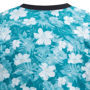 Camiseta de paintball con estampado floral tropical, diseño de flores Luau, sublimación, manga larga, malla transpirable, ropa de equipo con puños elásticos acanalados - Product Image 6