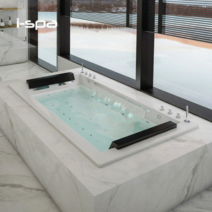 Baignoire Spa Autoportante en Acrylique Rectangulaire avec Jets de Massage et Robinet pour Usage Intérieur, Bain Japonais pour 2 Personnes, à Air - Product Image 3