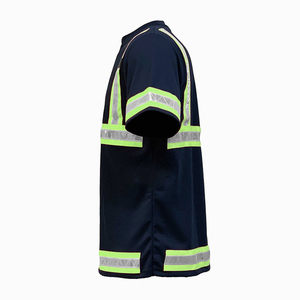 เสื้อยืดนิรภัยแบบสะท้อนแสงสำหรับผู้ชาย ยี่ห้อ OEM รุ่นใหม่ คุณภาพสูง พิมพ์โลโก้ได้ตามต้องการ เหมาะสำหรับงานรักษาความปลอดภัย ซักได้ - Product Image 2