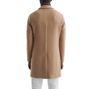 Latest Design <b>Men's</b> <b>Black</b> Long Wool Trench Coat High Quality Winter <b>Overcoat</b> Warm Fashion Outerwear Notched Single Breasted - Product Image 3