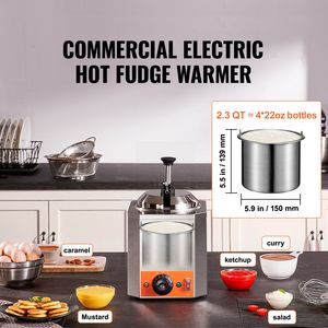 Distributeur chauffant de fudge commercial 2,3 Qt, pompe à fromage électrique en acier inoxydable, distributeur chauffant 86-230F - Product Image 2