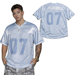 Camiseta de Fútbol Americano con Gráfico de Telaraña, Talla Grande, Transpirable, Cuello en V, Ropa Deportiva, Uniforme de Equipo, Producción Personalizada OEM - Product Image 1