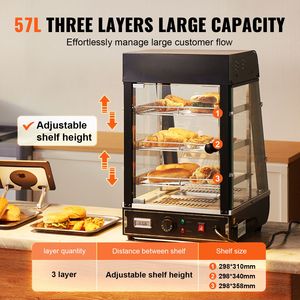 Scaldavivande Commerciale a 3 Ripiani da 1000W con Controllo Manuale della Temperatura e Ripiani Regolabili da 86 a 185°F - Product Image 3
