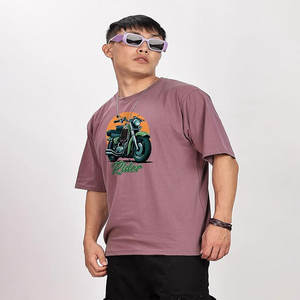 เสื้อยืดคอตตอนหนาน้ำหนัก 300 กรัม ทรงโอเวอร์ไซส์ คอกลม แขนสั้น สไตล์ลำลอง แบบหลวมๆ ไหล่ตก  สำหรับทั้งผู้ชายและผู้หญิง - Product Image 1