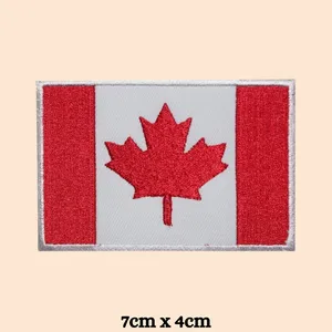 Custom Embroidered Flag Patches Rectangle <b>Iron</b>-On Woven Fabric Patch Set for Cloth Use - Product Image 3