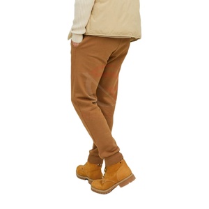 Plain Dyed Elastic Waist Casual Anti-Wrinkle Quick Dray 100% Cotton Lightweight Straight Street Wear <b>Trousers</b> Privat Label - Product Image 5