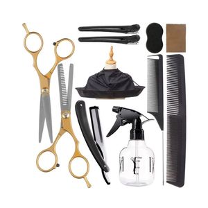 Professional Japanese Stainless Steel Barber Scissor Set Ergonomic Offset <b>Handle</b> Hair Thinning <b>Shears</b> 440C Steel - Product Image 1