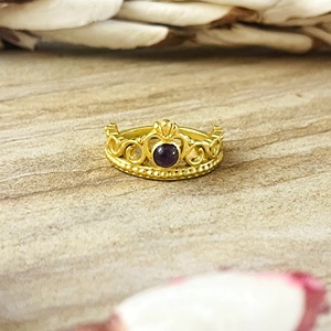 High Demand Boho <b>Crown</b> <b>Ring</b> Boho Brass Amethyst Jewelry for Women 18k Gold Plated Vintage Tiara <b>Ring</b> for Wholesale/OEM/ODM - Product Image 1