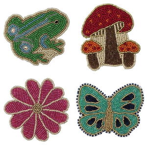 Ensemble de sous-verres décoratifs en perles de rocaille écologiques faits à la main, designs uniques, thé, café, vin, etc., diamètre personnalisable - Product Image 2